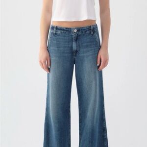 AMO Edith Wide-Leg Blue Denim Trouser Style Jeans